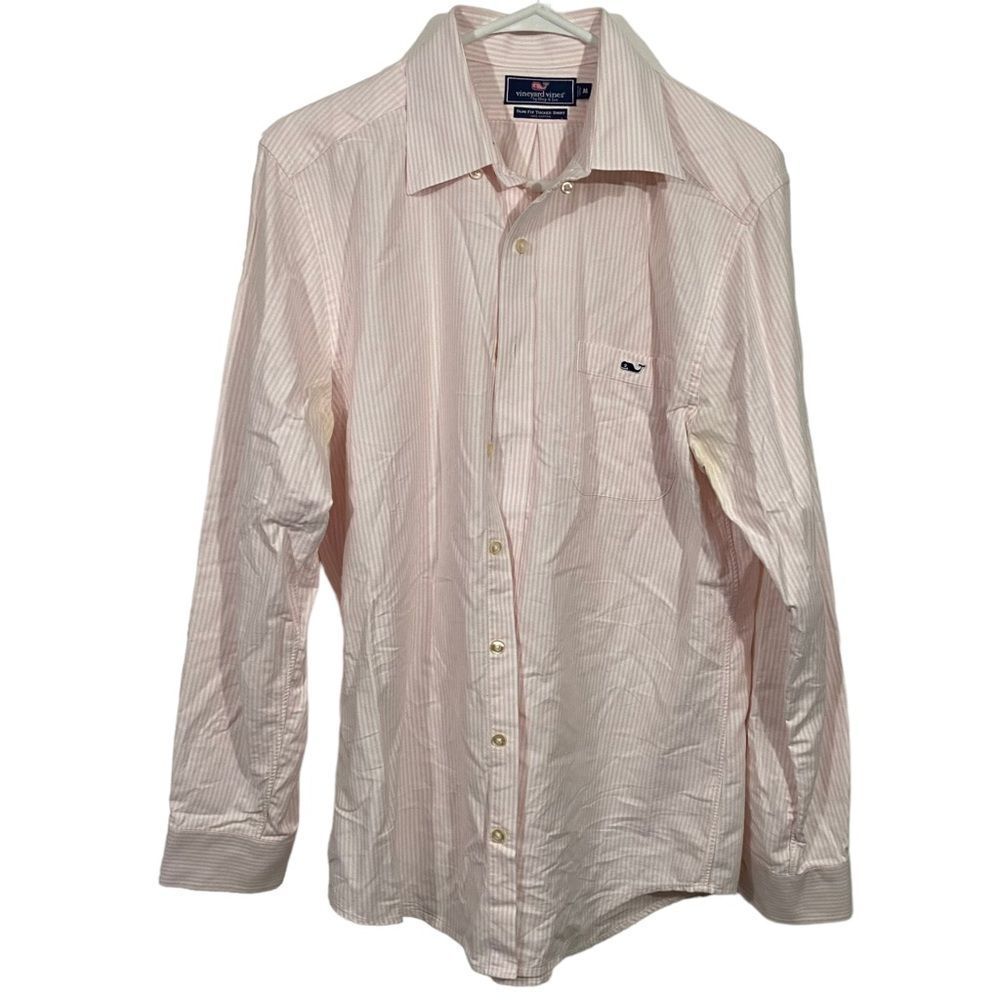 Vineyard Vines Pink & White Pinstripe Button Down Dress Shirt
